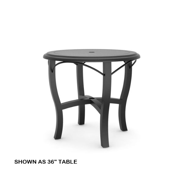 48" Cast Round Table with Umbrella Hole by Woodard - Image 2